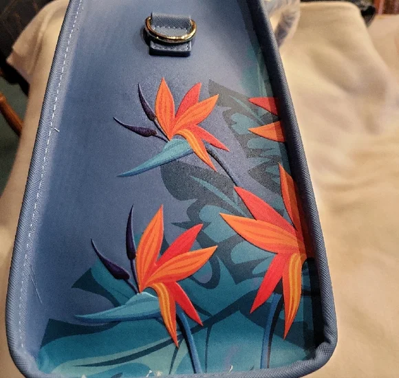 Loungefly Stitch Tropical Bird Of Paradise Blue Tote NWT Beautifully Embroidered - Picture 12 of 12